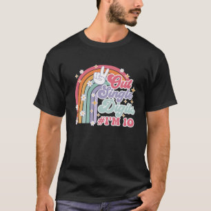 Retro Groovy Peace Out Single Digits I'm 10 Years T-Shirt