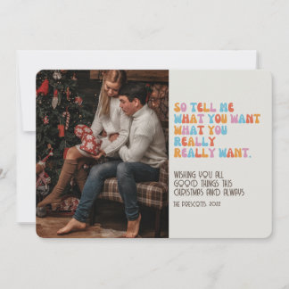 Retro Groovy Photo Christmas Funny Sayings Card