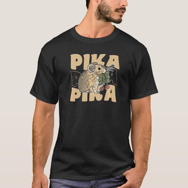 Retro Groovy Pika Animals T-Shirt (Front)