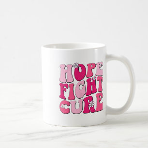 Retro Groovy Pink Hope Fight Cure Breast Cancer Aw Coffee Mug
