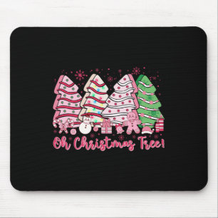 Retro Groovy Pink Oh Christmas Tree Cakes Debbie C Mouse Pad