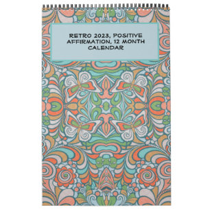Retro, Groovy Positive Affirmations 2023 Calendar