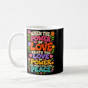 Retro Groovy Power Of Love World Peace Hippie Coffee Mug
