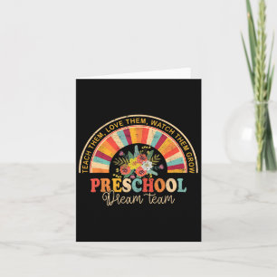 Retro Groovy Preschool Dream Team Ck To School Tea Card