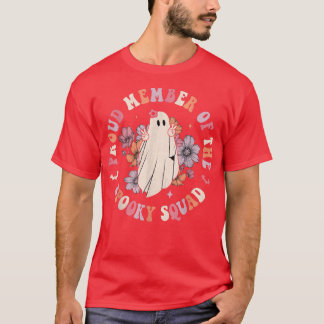 Retro Groovy Proud Member The Spooky Squad Hallowe T-Shirt