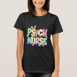 Retro Groovy Psych Nurse Bunny Ear Funny Easter Gi T-Shirt