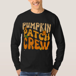 Retro Groovy Pumpkin Patch Crew Thanksgiving Fall T-Shirt