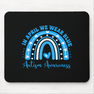 Retro Groovy Rainbow Autism Awareness Men Women Mouse Pad