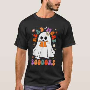 Retro Groovy Read More Books Ghost Boo Halloween T-Shirt
