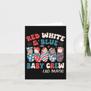 Retro Groovy Red White Blue Card