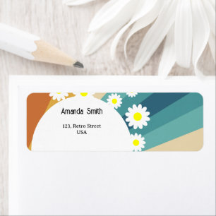 Retro Groovy  Return Address Label