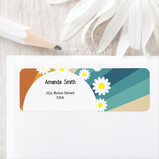 Retro Groovy  Return Address Label (Insitu)