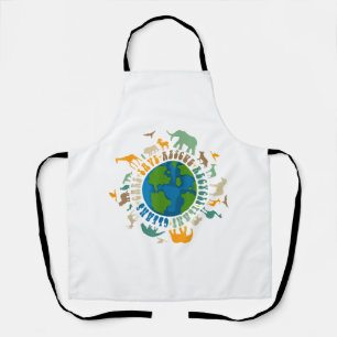 Retro Groovy Save Bees Rescue Animals Recycle Fun Apron