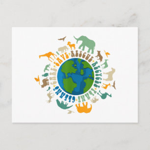 Retro Groovy Save Bees Rescue Animals Recycle Fun Holiday Postcard