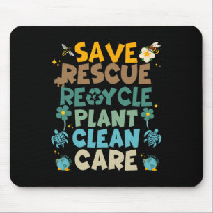 Retro Groovy Save Bees Rescue Animals Recycle Fun Mouse Pad