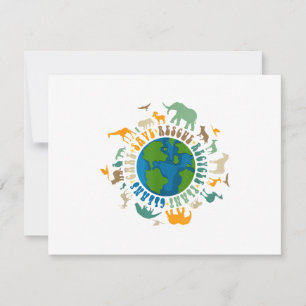 Retro Groovy Save Bees Rescue Animals Recycle Fun RSVP Card