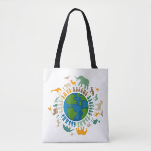 Retro Groovy Save Bees Rescue Animals Recycle Fun  Tote Bag
