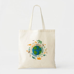 Retro Groovy Save Bees Rescue Animals Recycle Fun Tote Bag