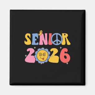 Retro Groovy Senior 2026 Ck To School Graduation T Magnet