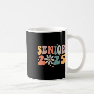 Retro Groovy Senior 25 Cl Of 2025 Graduation Smile Coffee Mug