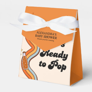 Retro Groovy She's Ready to Pop Persimmon Mustard Favour Box