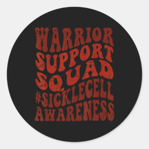 Retro Groovy Sickle Cell Scd Support Squad Sickle Classic Round Sticker
