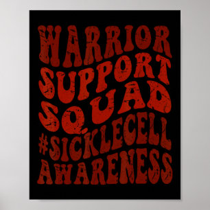 Retro Groovy Sickle Cell Scd Support Squad Sickle Poster