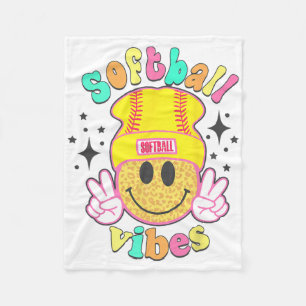 Retro Groovy Softll Vibes Softll Girls Women  Fleece Blanket