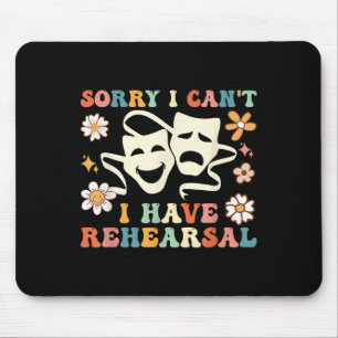 Retro Groovy Sorry I Can't I Have Rehearsal Mouse Pad