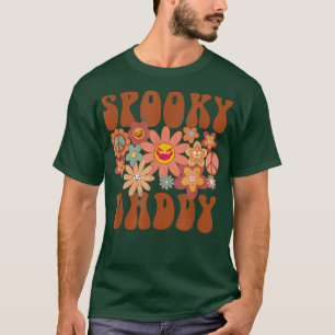 Retro Groovy Spooky Daddy Fall Halloween Thanksgiv T-Shirt