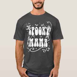 Retro Groovy Spooky Mama Spooky Season Funny Hallo T-Shirt