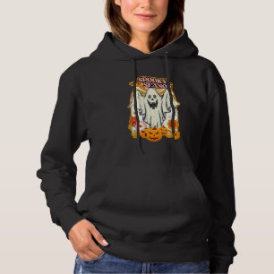 Retro Groovy Spooky Season Floral Cute Ghost Hallo Hoodie