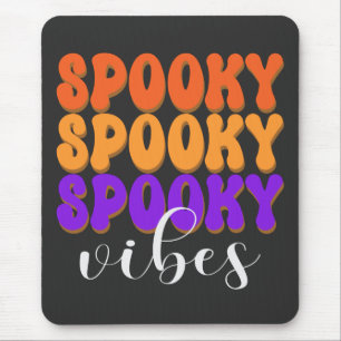 Retro Groovy Spooky Vibes Halloween Mouse Pad