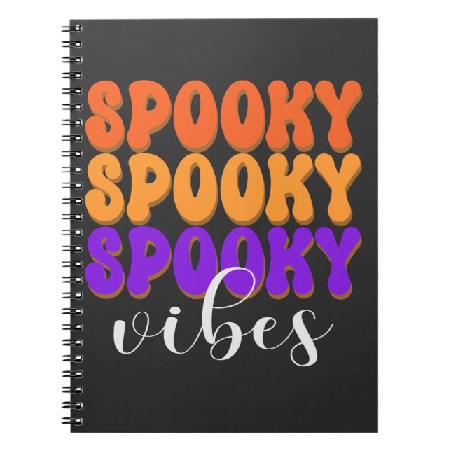 Retro Groovy Spooky Vibes Halloween Notebook (Front)