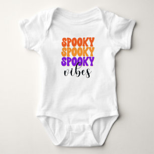 Retro Groovy Spooky Vibes Vintage Halloween Baby Bodysuit