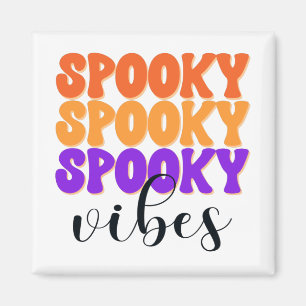 Retro Groovy Spooky Vibes Vintage Halloween Magnet