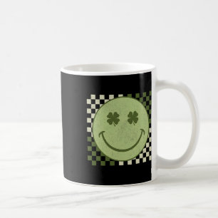 Retro Groovy St Patricks Day Smile Face Shamrock  Coffee Mug