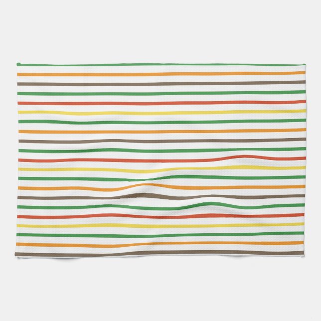 Retro groovy stripes tea towel (Horizontal)