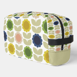 Retro Groovy Summer Flowers Stems Dopp Kit