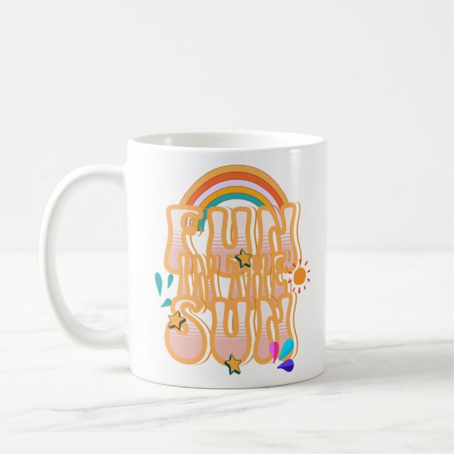 Retro Groovy Summer Sun Coffee Mug (Left)