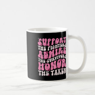 Retro Groovy Support Women Breast Cancer Awareness Coffee Mug
