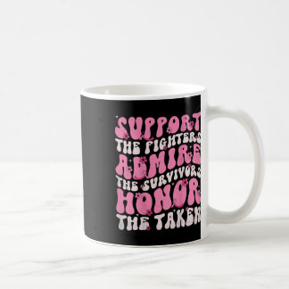 Retro Groovy Support Women Breast Cancer Awareness Coffee Mug