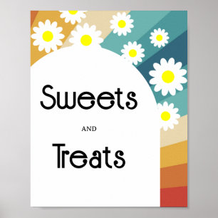 Retro Groovy - Sweets and Treats baby shower Poster