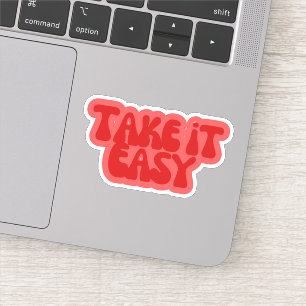 Retro Groovy "Take It Easy" Aesthetic Sticker 70