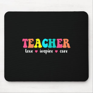 Retro Groovy Teacher Inspirational Back To School Mouse Pad