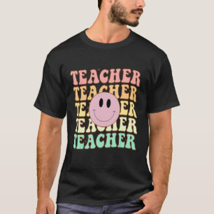 Retro Groovy Teacher Inspirational Colourful Back T-Shirt