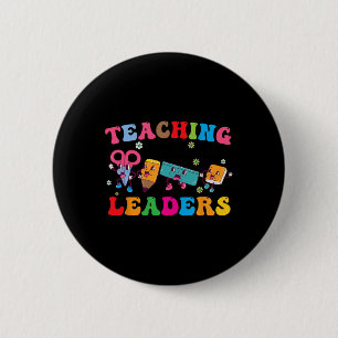 Retro Groovy Teaching Future Leaders Back To Schoo 6 Cm Round Badge
