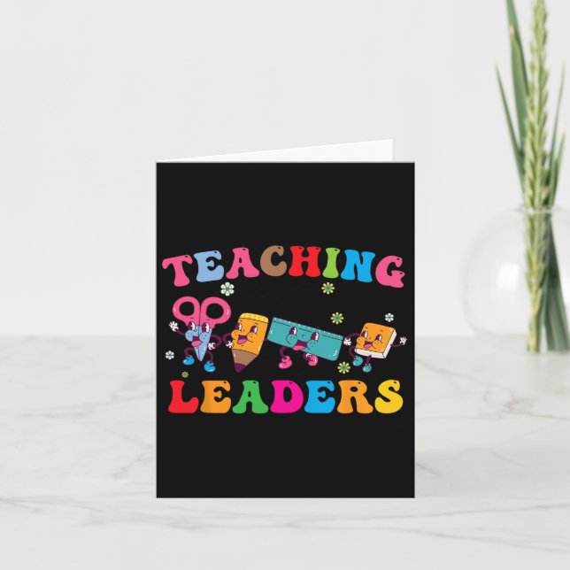 Retro Groovy Teaching Future Leaders Back To Schoo Card (Front)