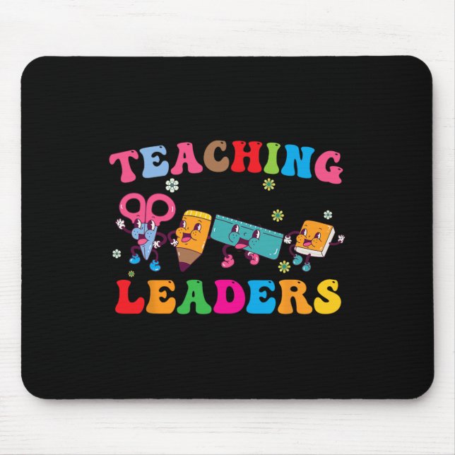 Retro Groovy Teaching Future Leaders Back To Schoo Mouse Pad (Front)
