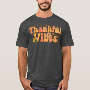 Retro Groovy Thanksgiving Vibes Cute Fall T-Shirt